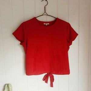 Madewell Open Back Crop Tie Back Wrap top